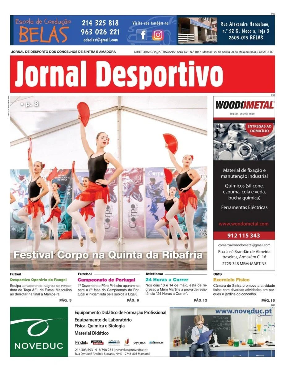 Noveduc nas páginas do Jornal Desportivo - NOVEDUC Equipamento Laboratório e Formação Profissional