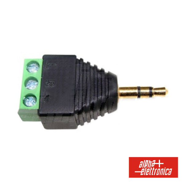 Ficha Jack 3.5Mm Macho Stereo C/ Terminal Em Parafuso