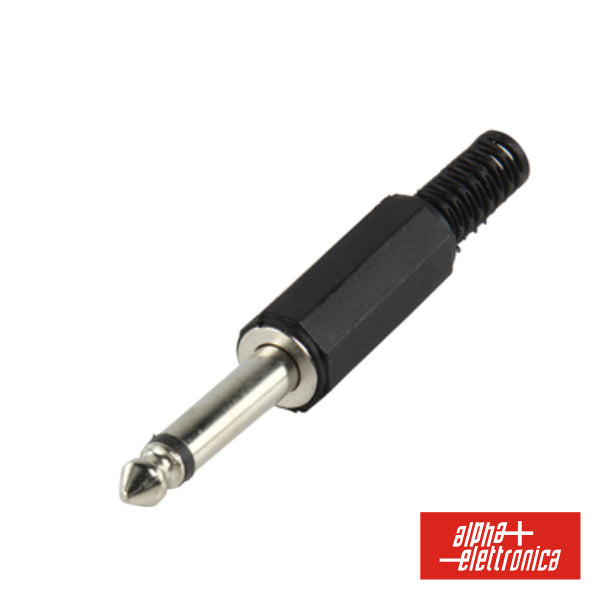 Ficha Jack 6.35Mm Macho Mn C/ Proteção De Cabo