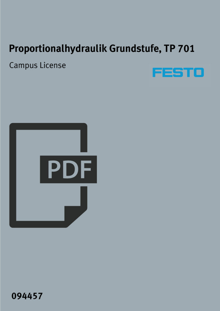 Licença de Campus, Hidráulica Proporcional, Nível Básico TP 701