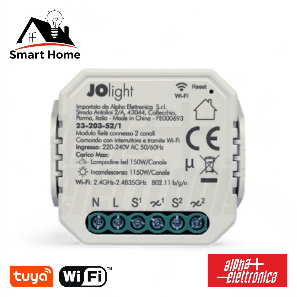 Módulo Automação Interruptor Wifi 2 Canais Tuya Alpha