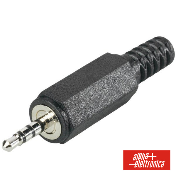 Ficha Jack 2.5Mm Macho Vídeo 4P C/ Proteção P/ Soldar