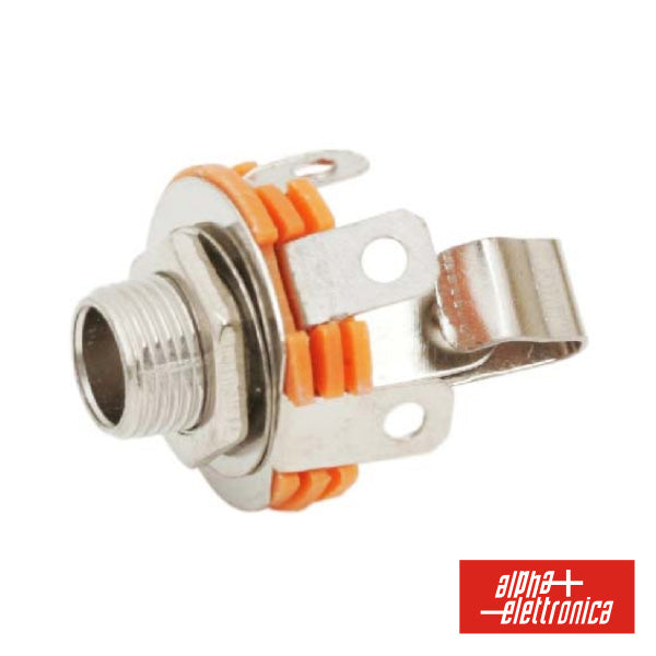 Ficha Jack 6.35Mm Fêmea Mn P/ Chassis C/ Interruptor