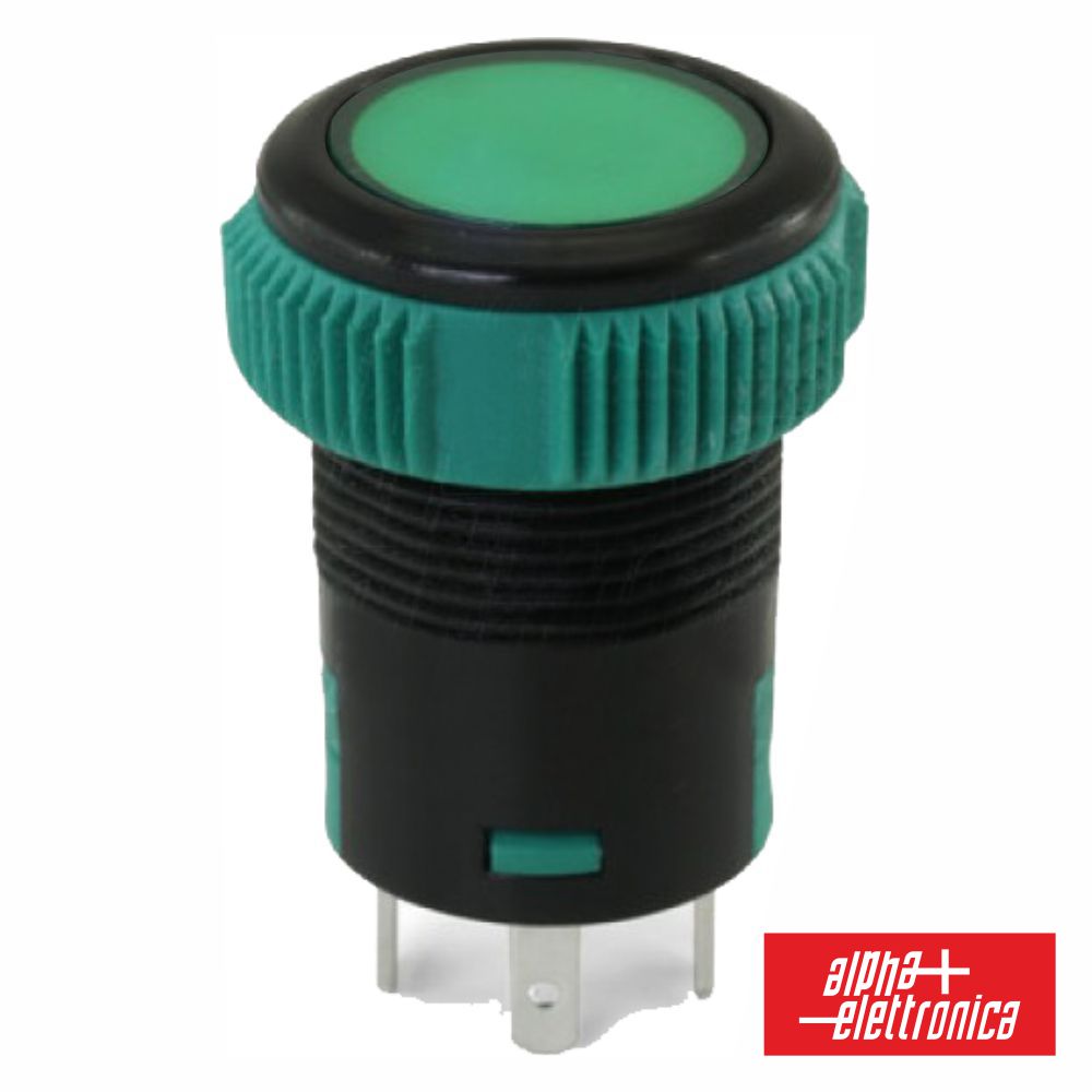 Interruptor Redondo Spst On-Off 12V Verde C/ Luz Ip67