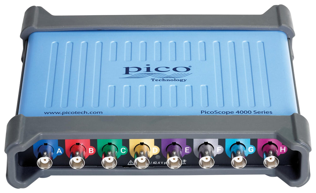 Osciloscópio USB PicoScope 4824A da Pico Technology com 8 canais, 12 bits, 20 MHz e kit com 4 sondas.