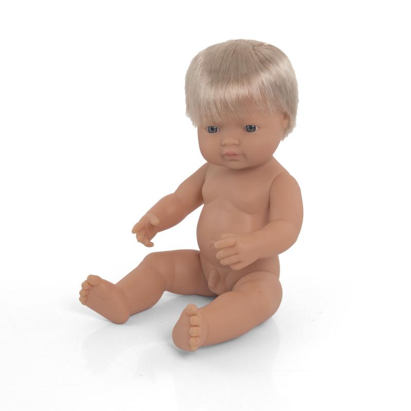 Boneco Bebé Europeu 38cm (Enviado em Saco e sem Roupa Interior)