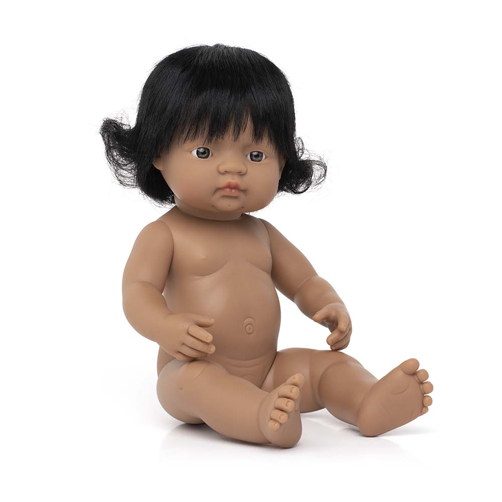 Boneca Bebé Latino-Americana 38cm (Enviado em Saco e sem Roupa Interior)