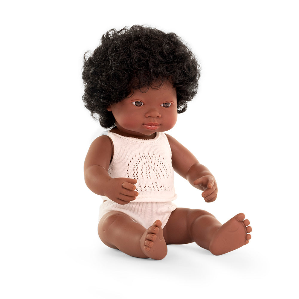 Boneca Bebé Africana 38cm (Enviado em caixa e com Roupa Interior)