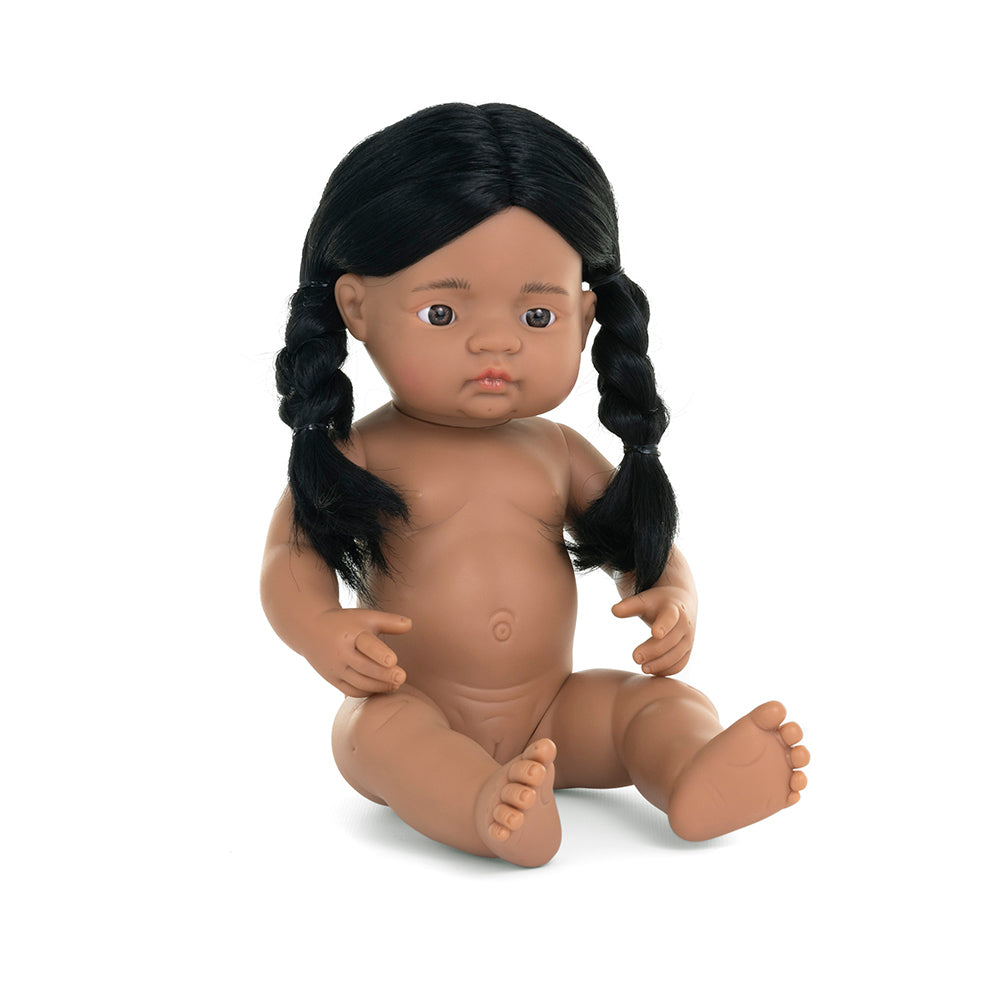 Boneca Bebé Nativo Americana 38cm (Enviado em Saco e sem Roupa Interior)