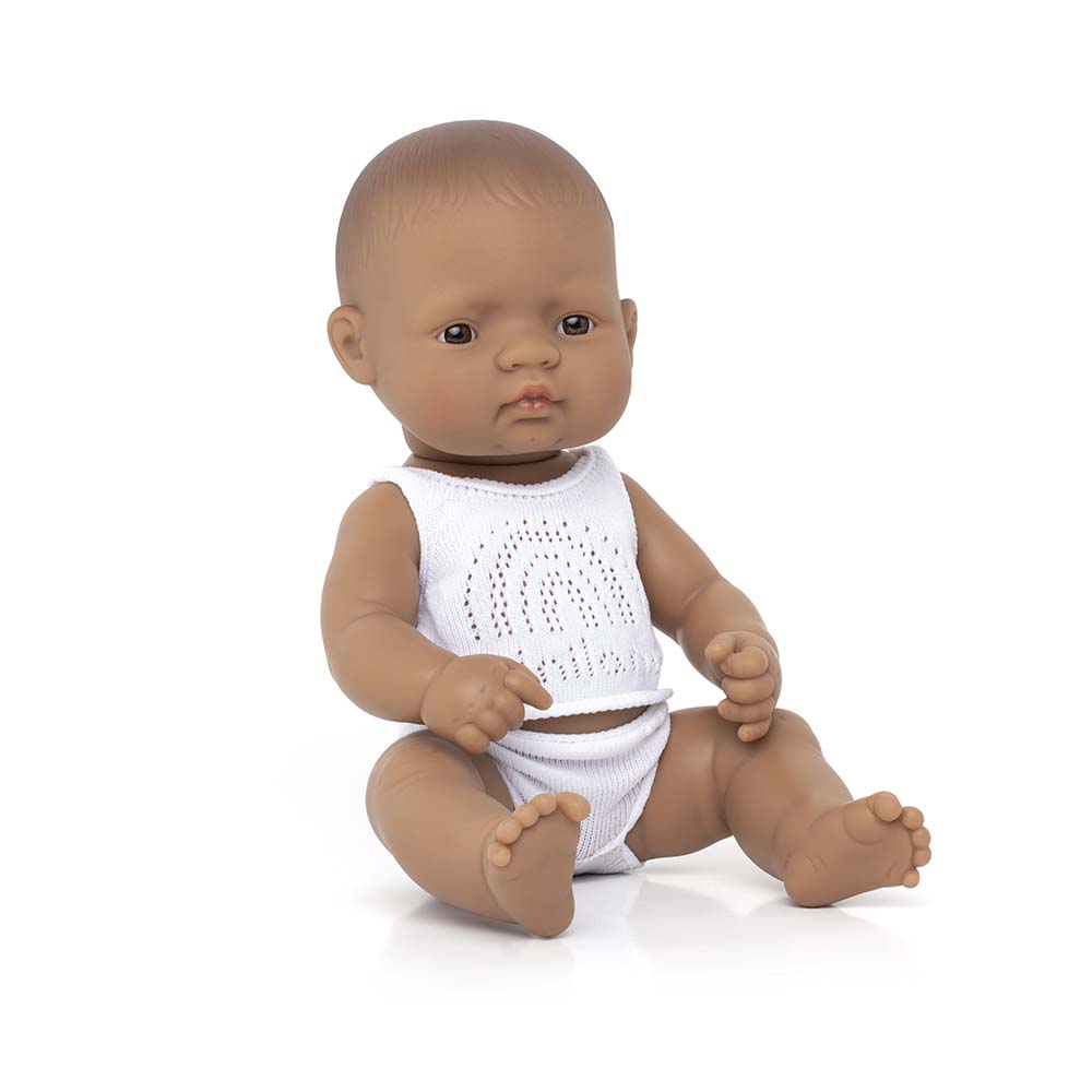 Boneca Bebé Latino-Americana 32cm (Enviado em Caixa e com Roupa Interior)