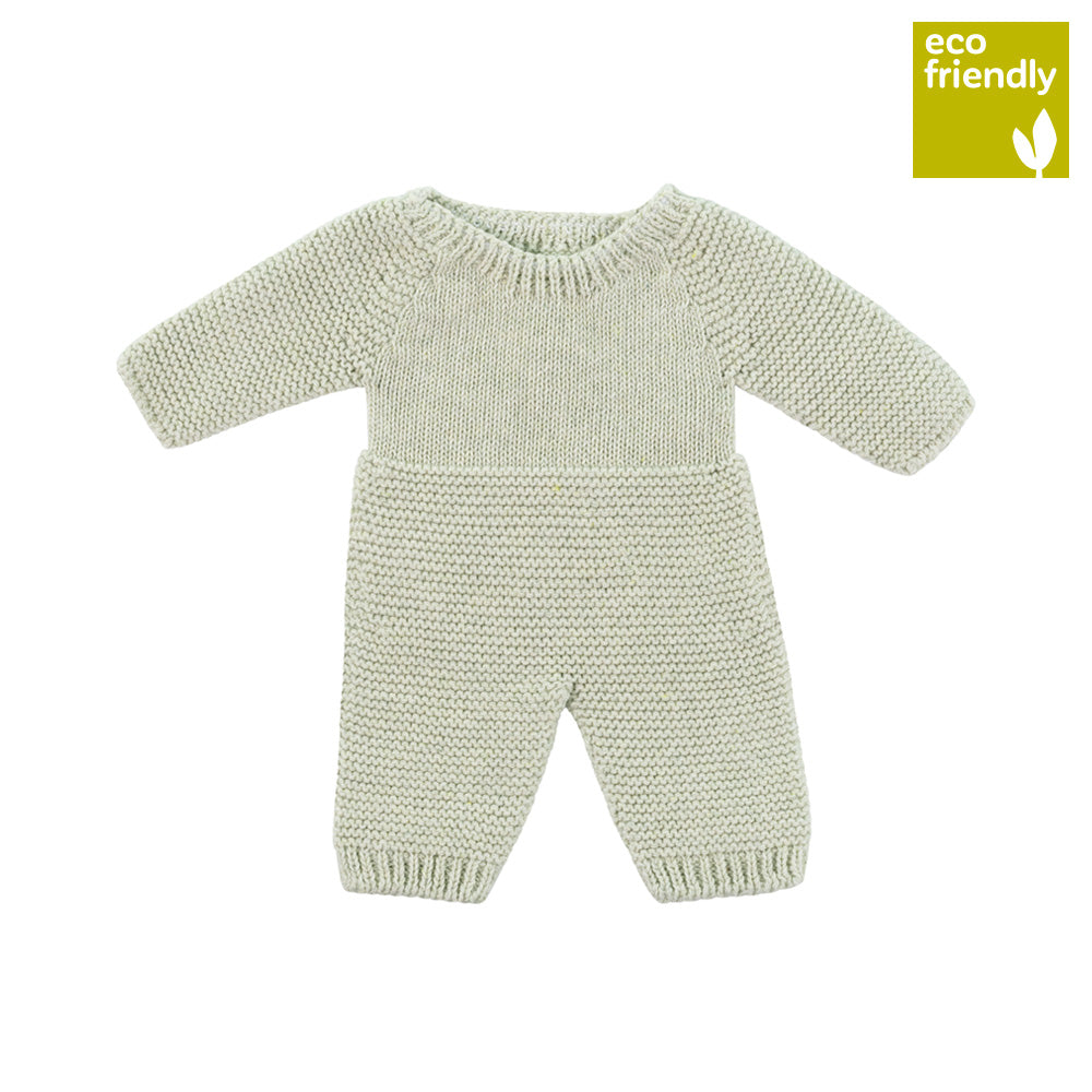 Conjunto de Pijama Malha Verde para Boneca Bebé 32cm