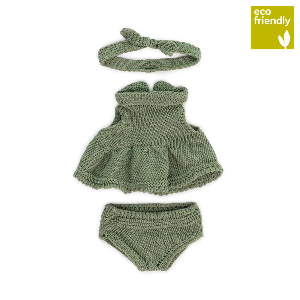 Conjunto de Roupa Verde para Boneco Bebé 21cm