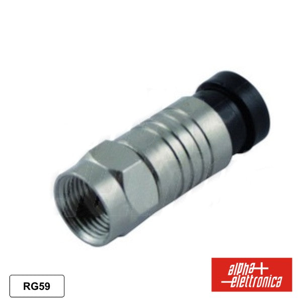 Ficha F Macho Compressão P/ Cabo 6.1Mm Rg59