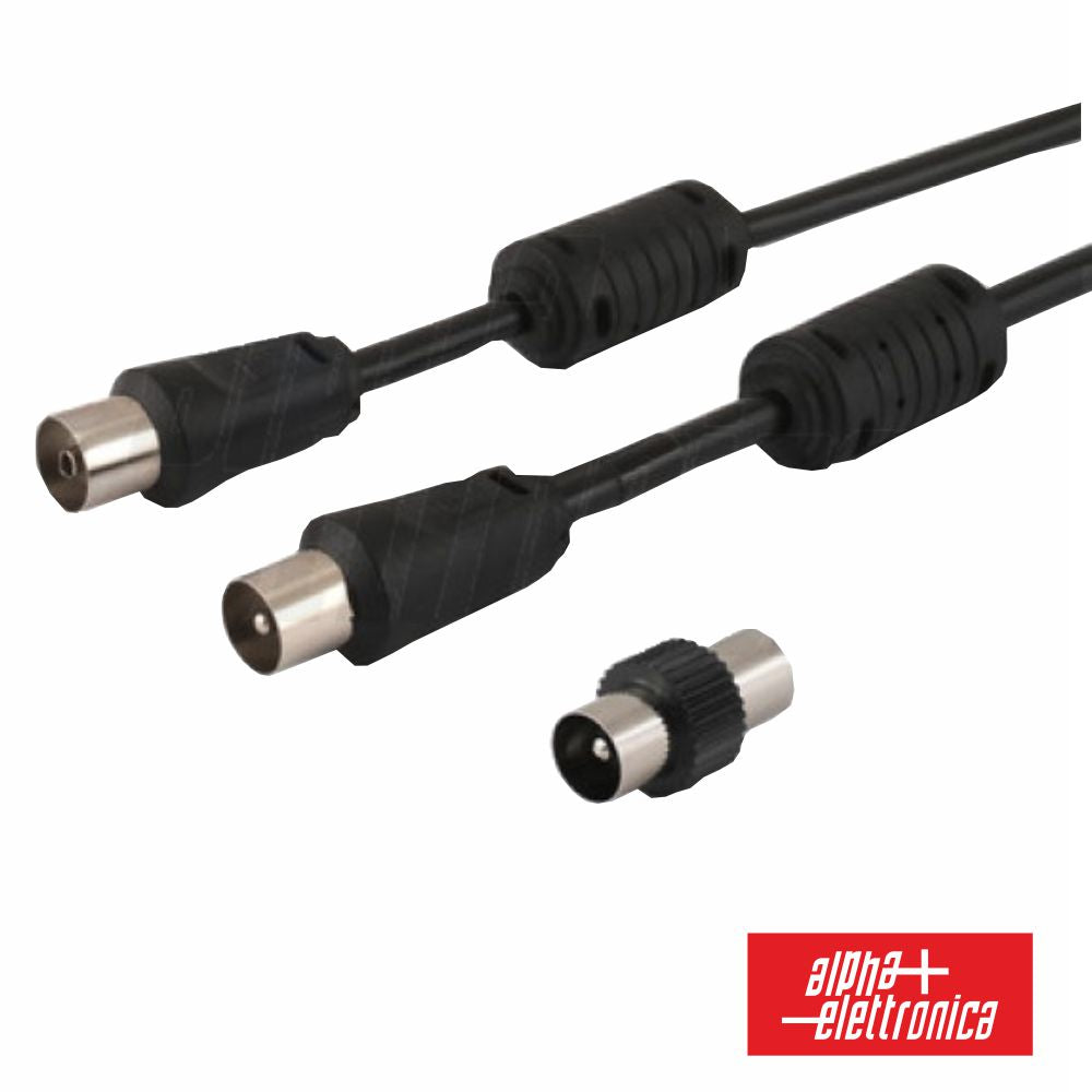 Cabo Coaxial Macho/Fêmea Preto 2M C/ Filtro