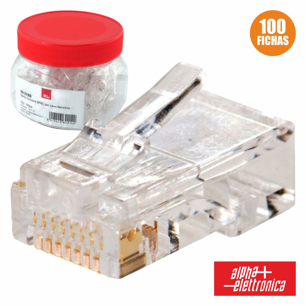 Ficha Telefone Rj45 Modular 8P8C