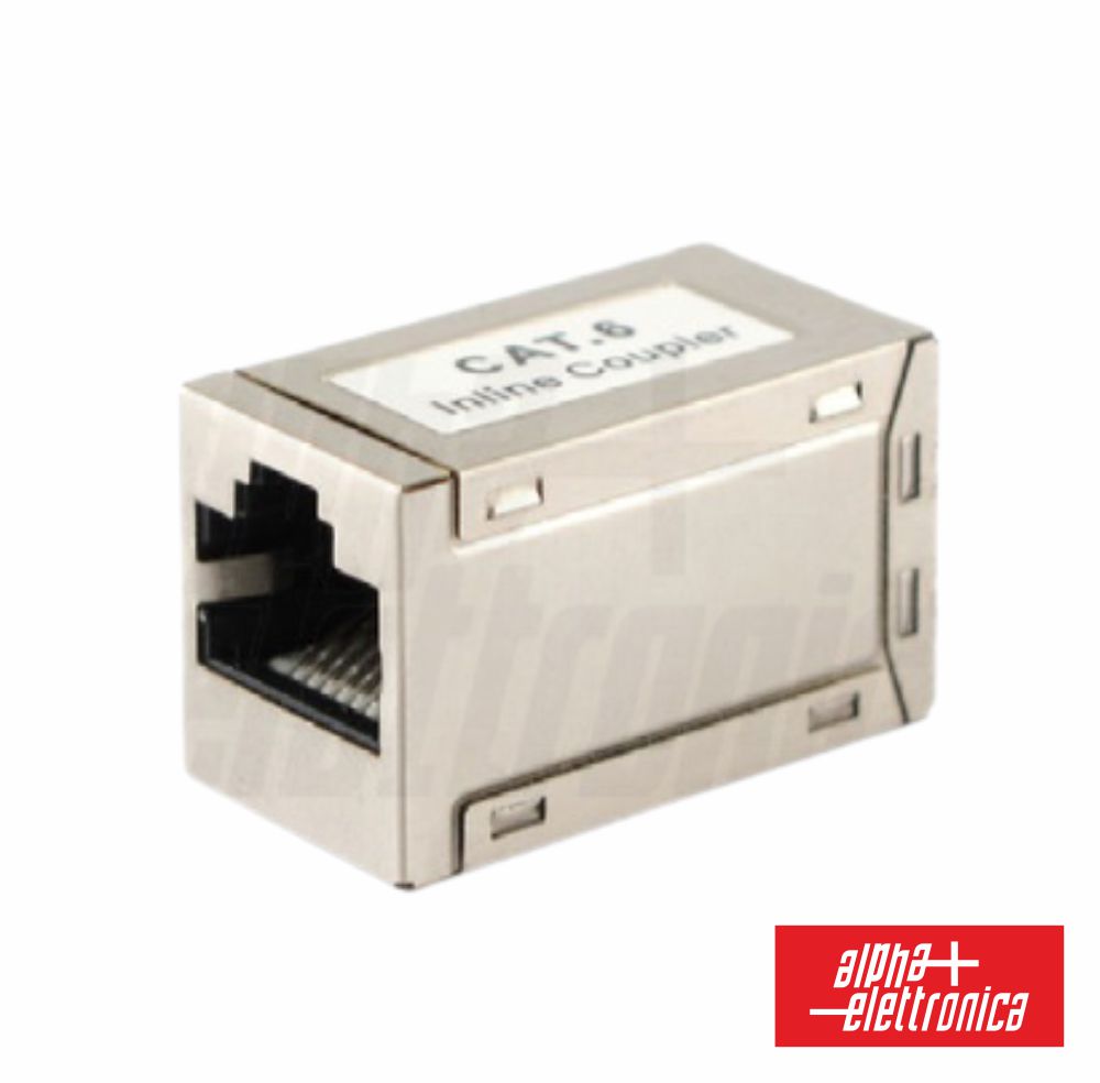 Ficha Adaptadora Rj45 8P8C Cat6A Fêmea / Fêmea Metálico