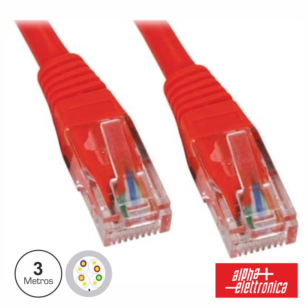 Cabo Utp Cat5E Vermelho 3M