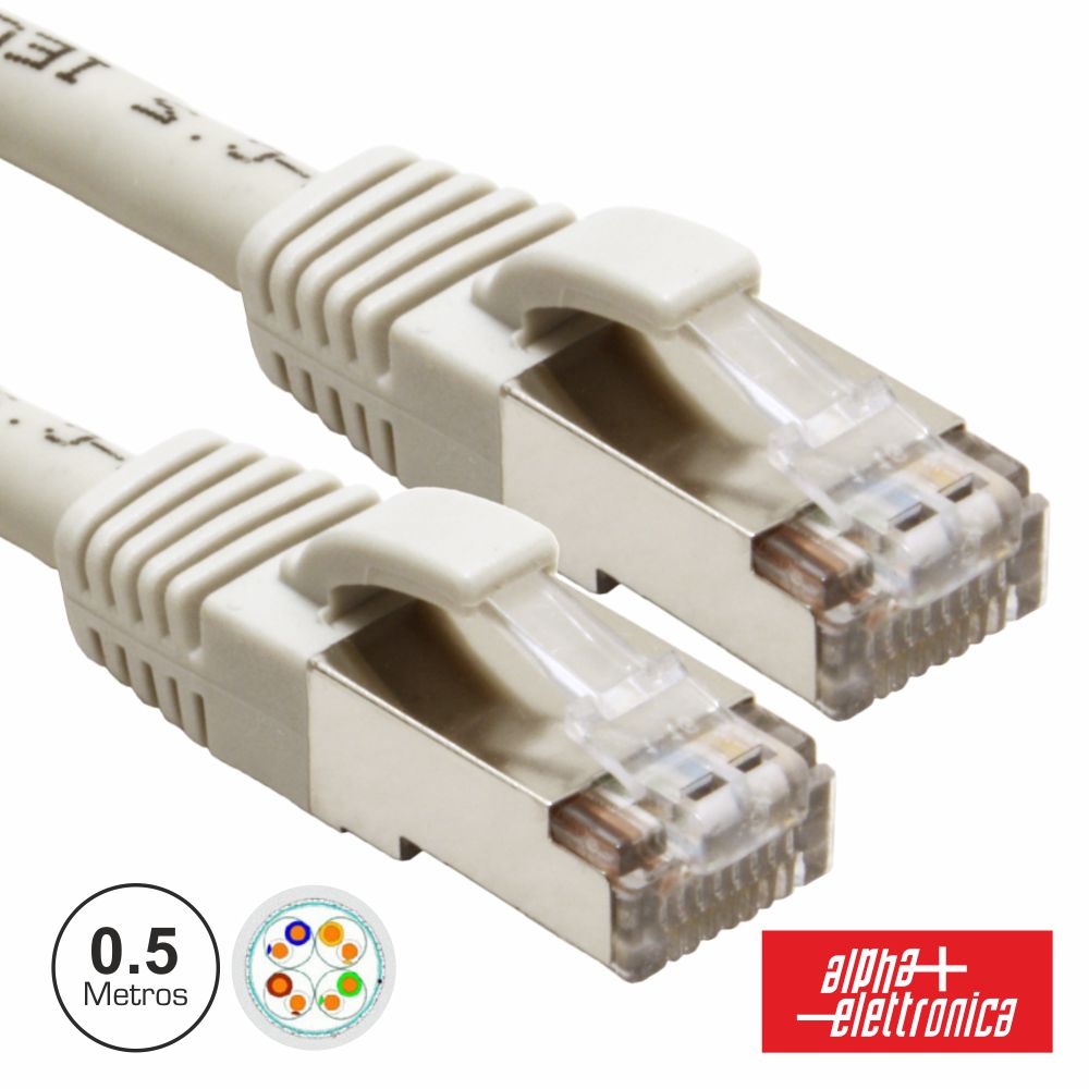 Cabo Ftp Cat6E 0.5M Cinzento