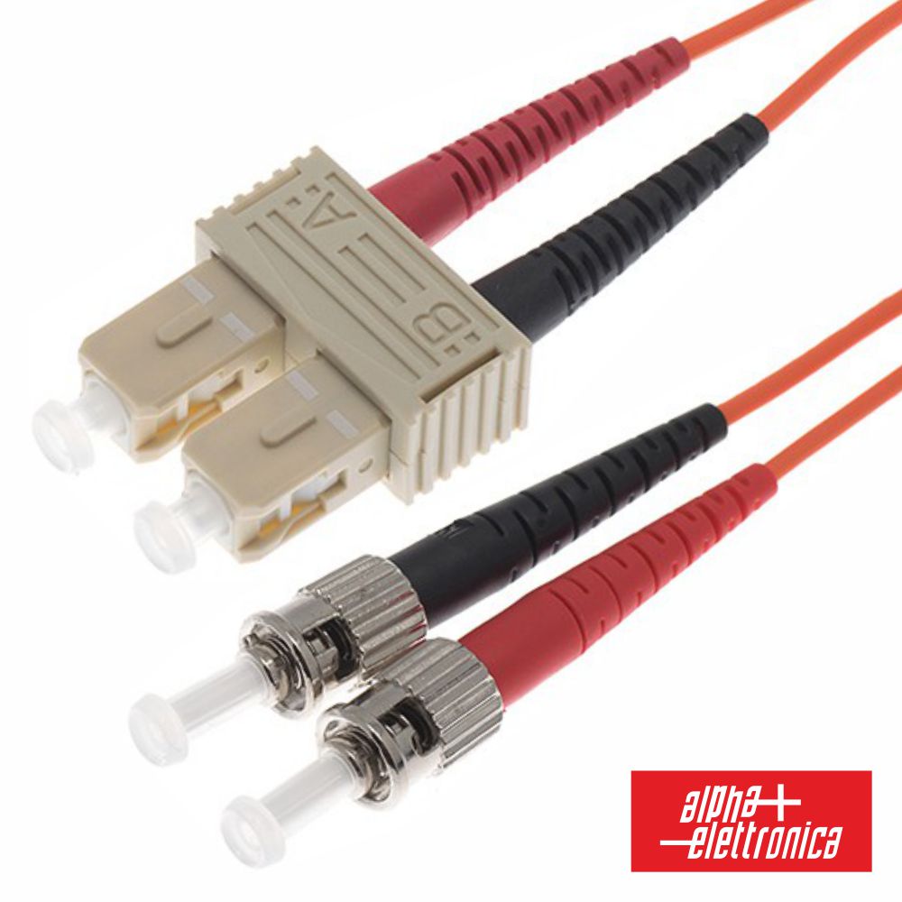 Cabo Fibra Óptica Multimodo Om2 3Mm Sc/Upc-St/Upc 1M Alpha