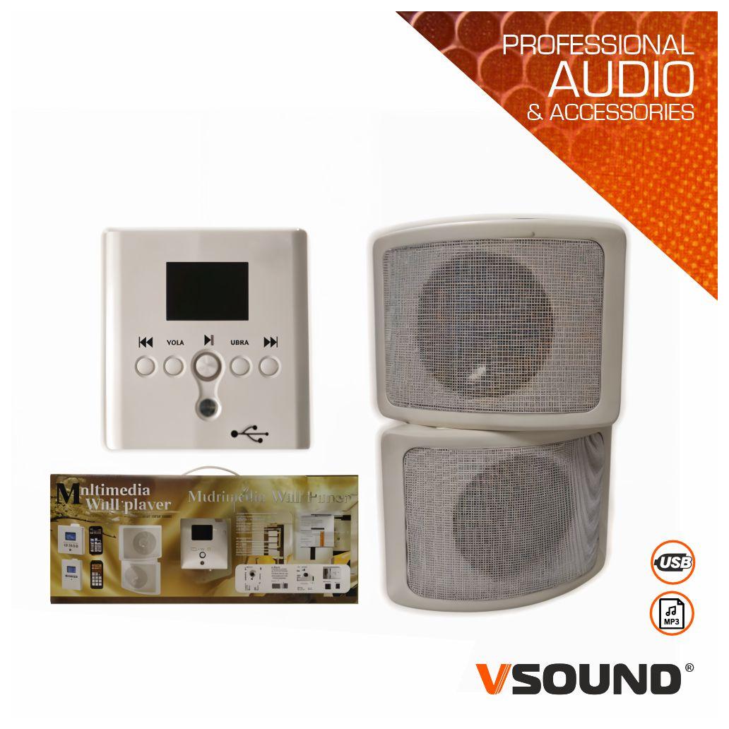 Pack Amplificador Mp3 Com 2 Colunas VSOUND