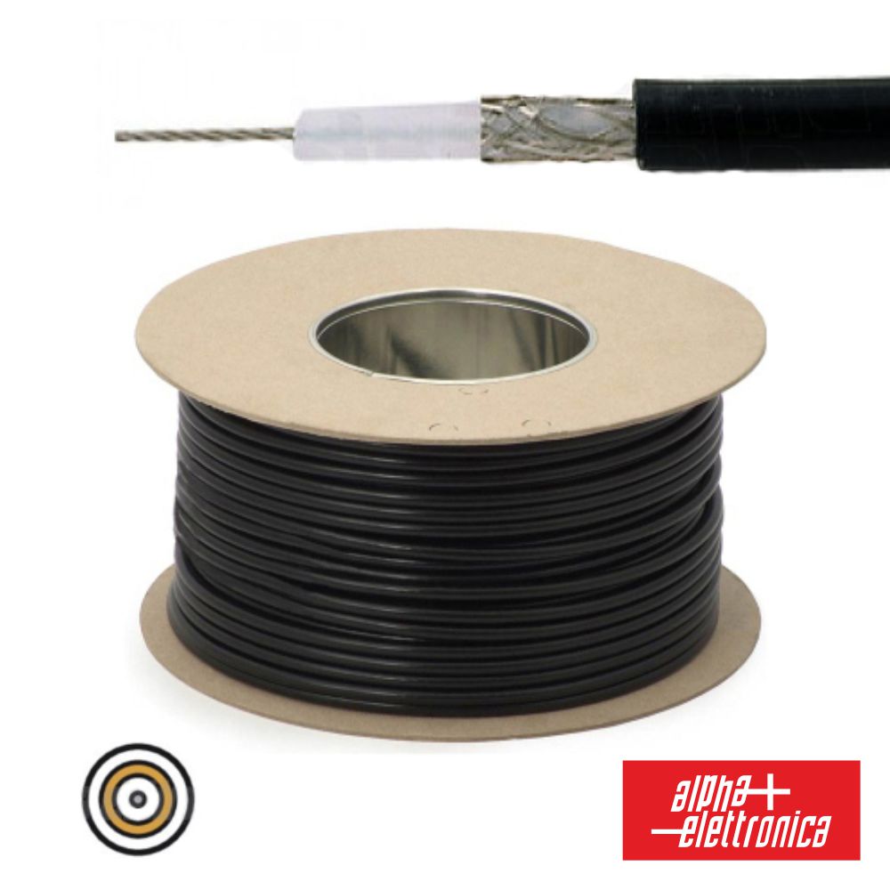 Cabo Coaxial 50 Ohm Rg58/Cu Ø4.95 Preto