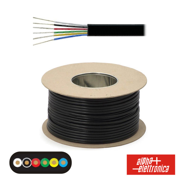 Cabo Telefone 6 Condutores 6X0.14Mm Dim 6.9X2.55 Preto