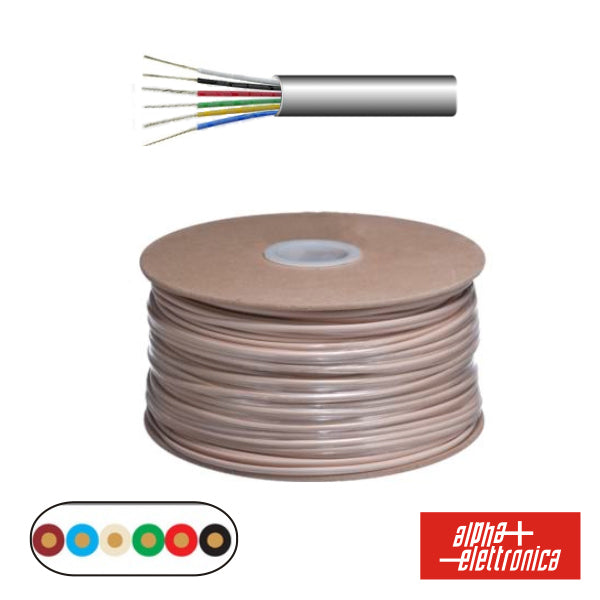 Cabo Telefone 6 Condutores 6X0.14Mm Dim 6.9X2.55 Branco