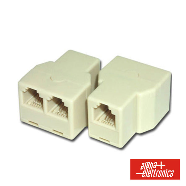 Adaptador De Telefone Rj12 6P6C 1 Fêmea / 2 Fêmea - NOVEDUC Equipamento Laboratório e Formação Profissional