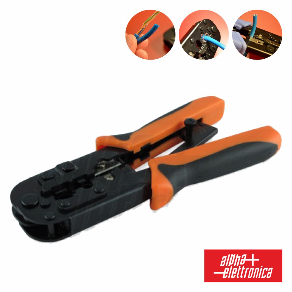 Alicate De Cravar 6P4C/6P6C/8P8C/Rj11/Rj12/Rj45 - NOVEDUC Equipamento Laboratório e Formação Profissional