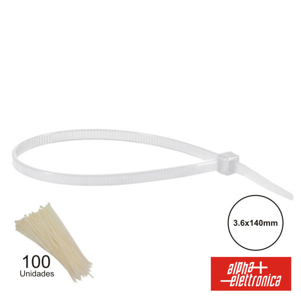 Braçadeira Plástica 3.6X140 Polybag 100X - NOVEDUC Equipamento Laboratório e Formação Profissional