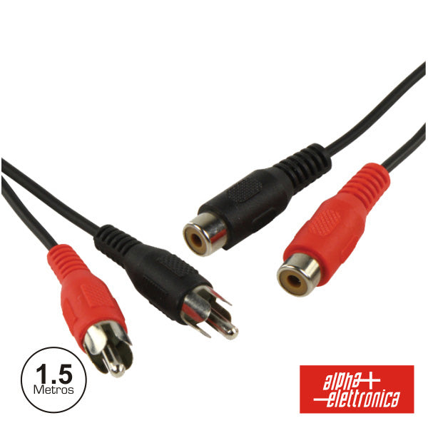 Cabo 2-Rca Macho / 2-Rca Fêmea 1.5M - NOVEDUC Equipamento Laboratório e Formação Profissional