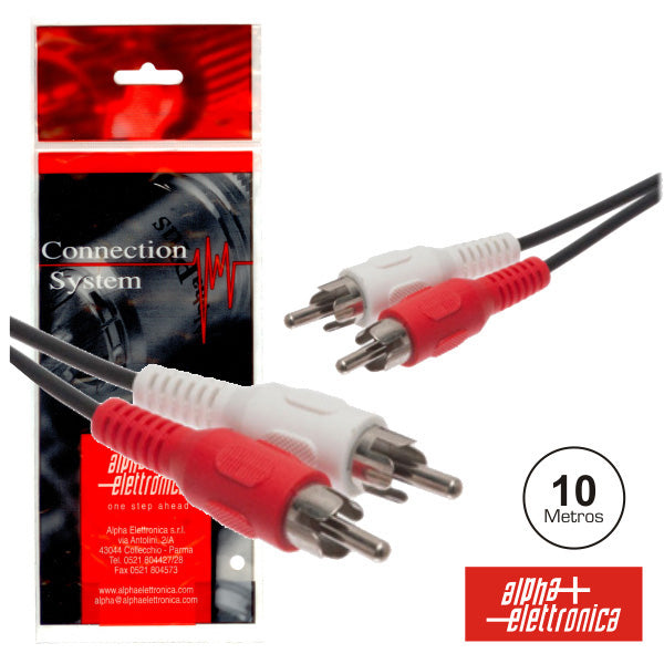 Cabo 2-Rca Macho / 2-Rca Macho 10M Pvc Polybag - NOVEDUC Equipamento Laboratório e Formação Profissional