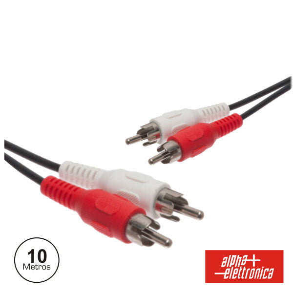 Cabo 2-Rca Macho / 2-Rca Macho Pvc 10M - NOVEDUC Equipamento Laboratório e Formação Profissional