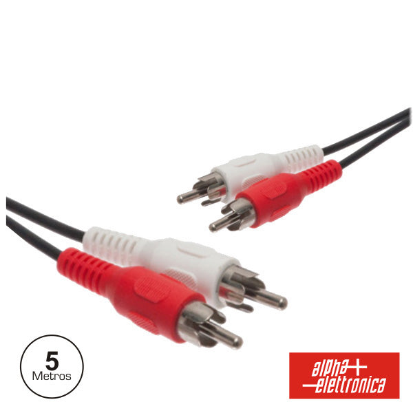 Cabo 2-Rca Macho / 2-Rca Macho Pvc 5M - NOVEDUC Equipamento Laboratório e Formação Profissional