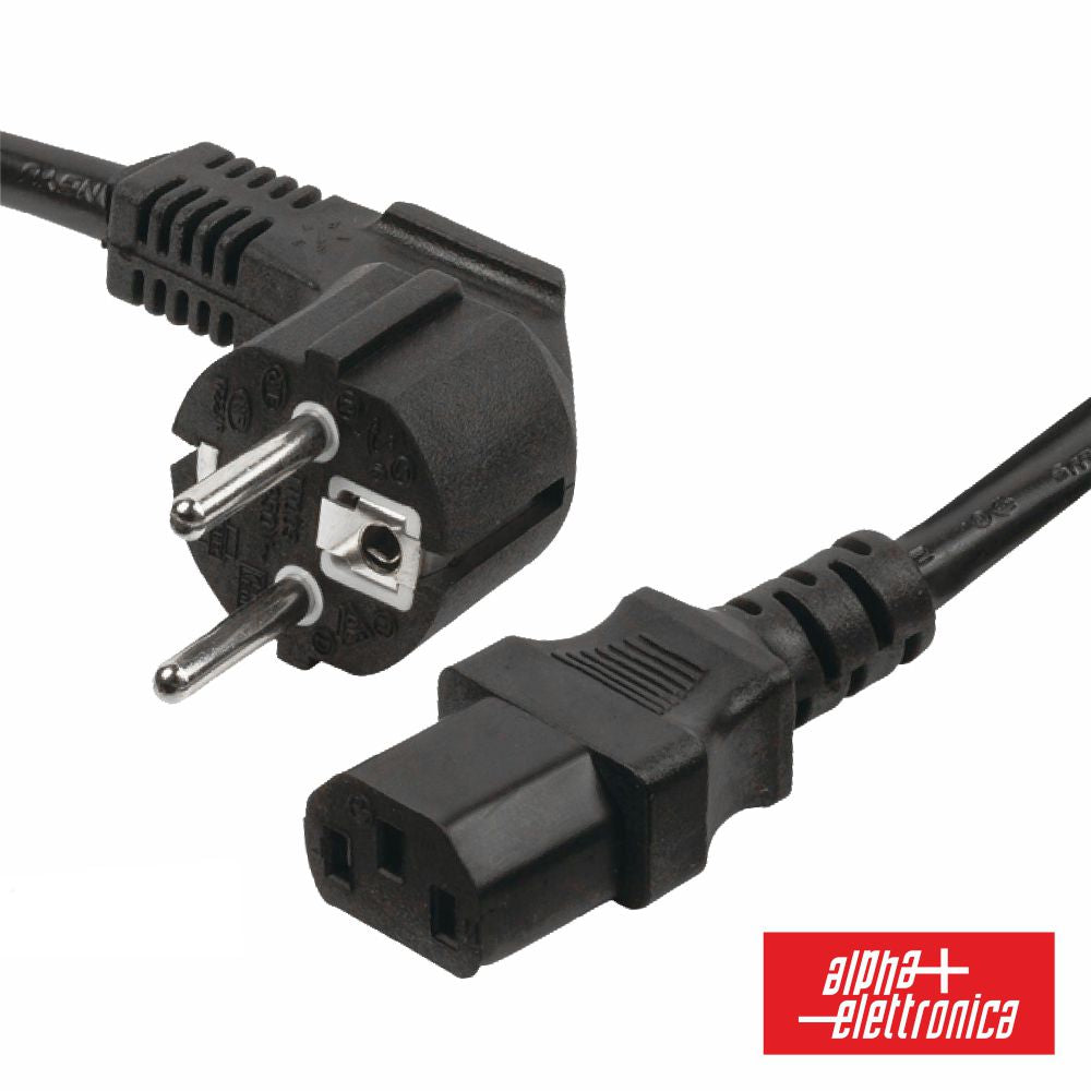 Cabo Alimentação Schuko Macho 3P / Iec C13 Fêmea 1.5M Preto - NOVEDUC Equipamento Laboratório e Formação Profissional
