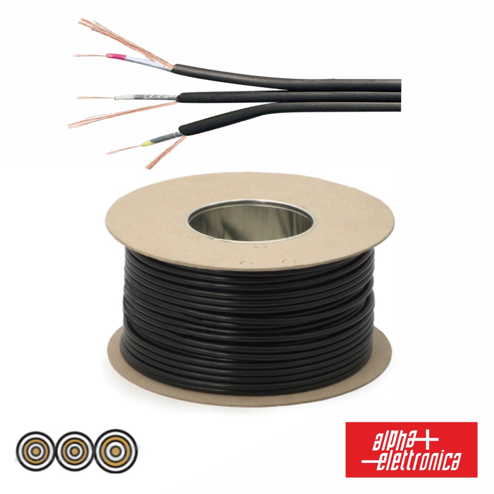 Cabo Audio/Vídeo 3 Cond + 3 Malha 2X0.25 1X0.125 °2X4 Preto - NOVEDUC Equipamento Laboratório e Formação Profissional