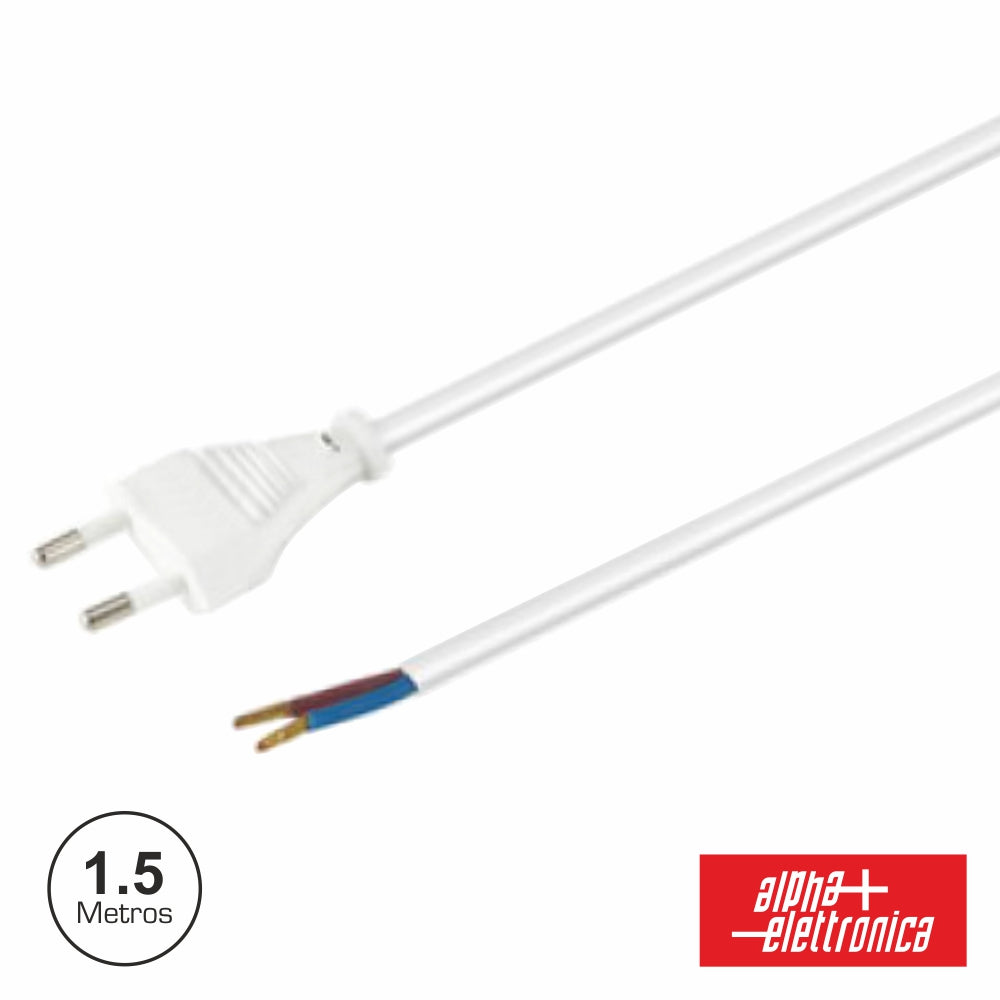 Cabo De Alimentação Macho 2P Branco - NOVEDUC Equipamento Laboratório e Formação Profissional