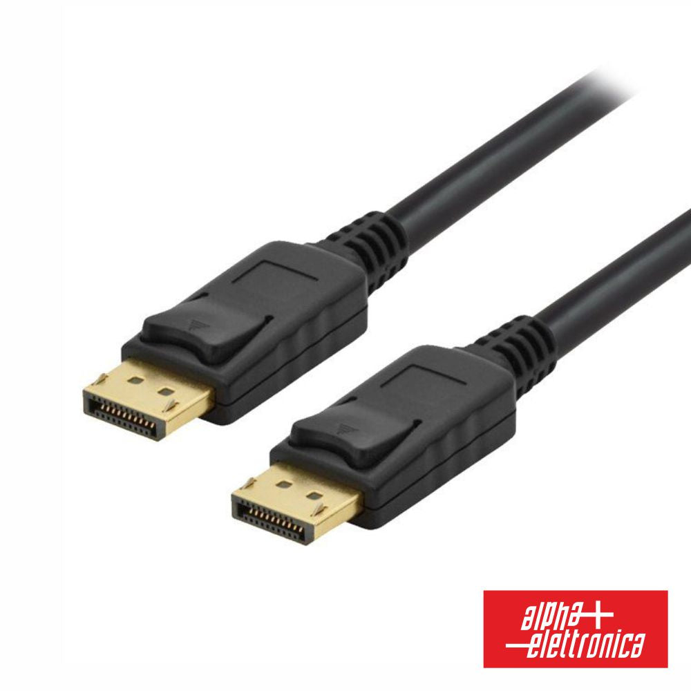 Cabo Displayport Macho / Macho Preto 1.5M Alpha - NOVEDUC Equipamento Laboratório e Formação Profissional