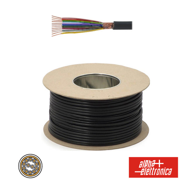 Cabo Eletronica 12 Condutores + Malha 12X0.22 °7.6 Preto - NOVEDUC Equipamento Laboratório e Formação Profissional