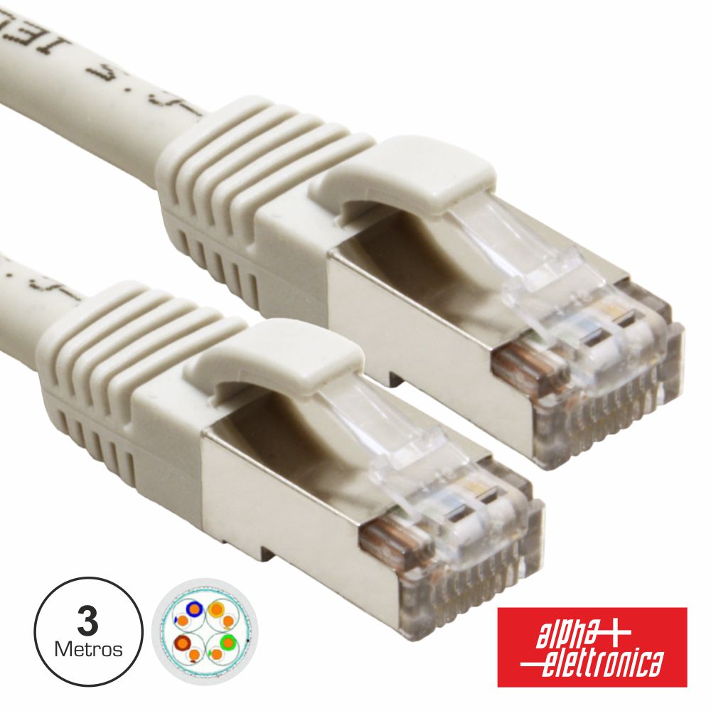Cabo Ftp Cat6E 3M Cinzento - NOVEDUC Equipamento Laboratório e Formação Profissional