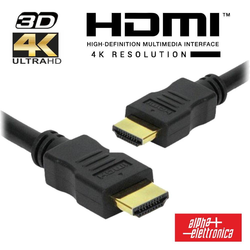 Cabo Hdmi Dourado Macho / Macho 2.2 4K Preto 1.5M Alpha - NOVEDUC Equipamento Laboratório e Formação Profissional