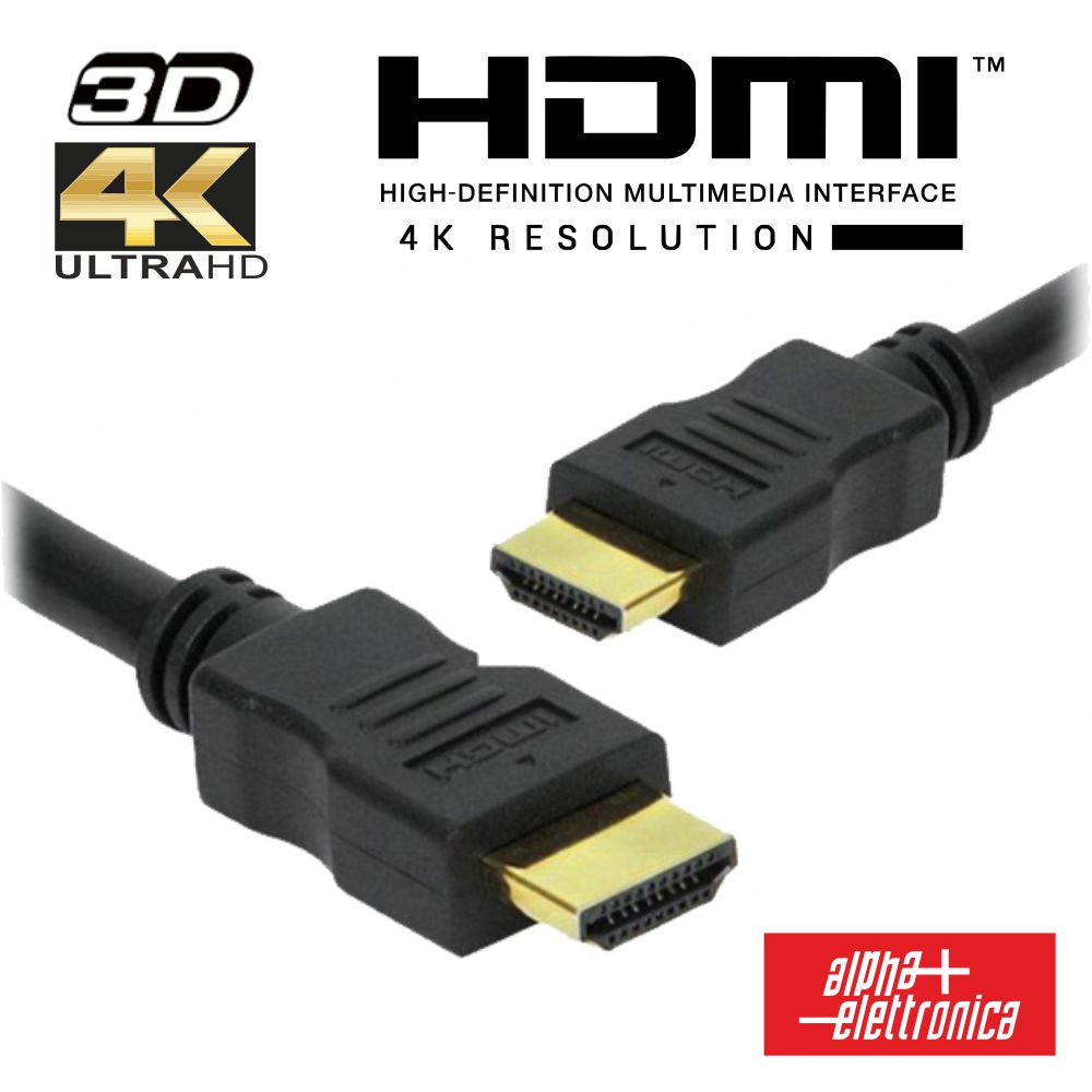 Cabo Hdmi Dourado Macho / Macho 4K Preto 1.5M Alpha - NOVEDUC Equipamento Laboratório e Formação Profissional