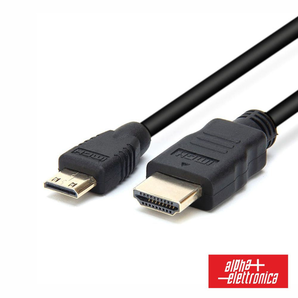 Cabo Hdmi Dourado Macho / Mini Hdmi Macho Preto 5M Alpha - NOVEDUC Equipamento Laboratório e Formação Profissional