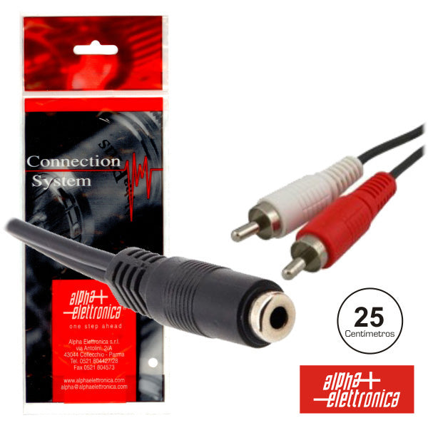 Cabo Jack 3.5Mm Fêmea / 2-Rca Macho 0.25M Polybag - NOVEDUC Equipamento Laboratório e Formação Profissional