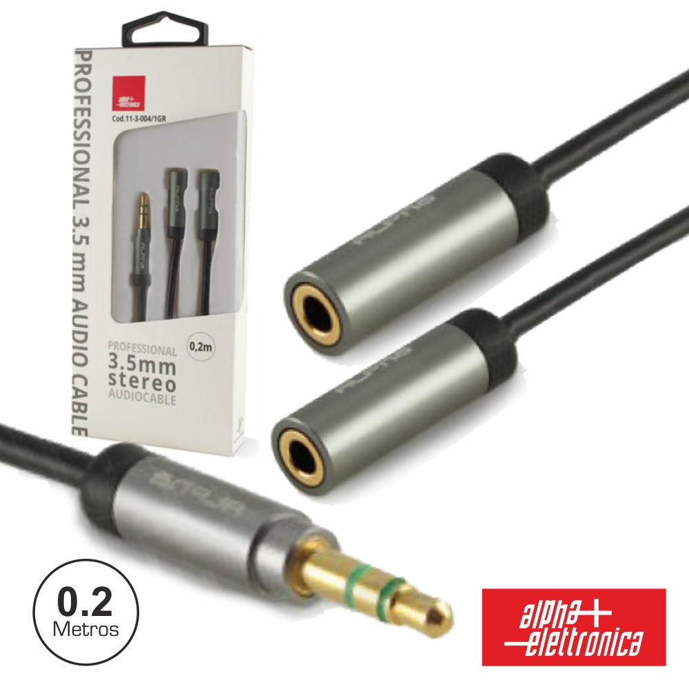Cabo Jack 3.5Mm Macho / 2 Jack 3.5Mm Fêmea 0.2M St - NOVEDUC Equipamento Laboratório e Formação Profissional