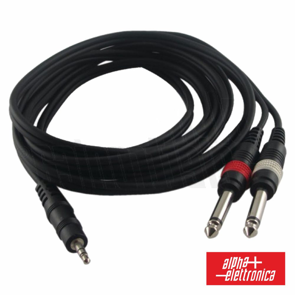 Cabo Jack 3.5Mm Macho St / 2Jack 6.35Mm Macho Mn 3M - NOVEDUC Equipamento Laboratório e Formação Profissional