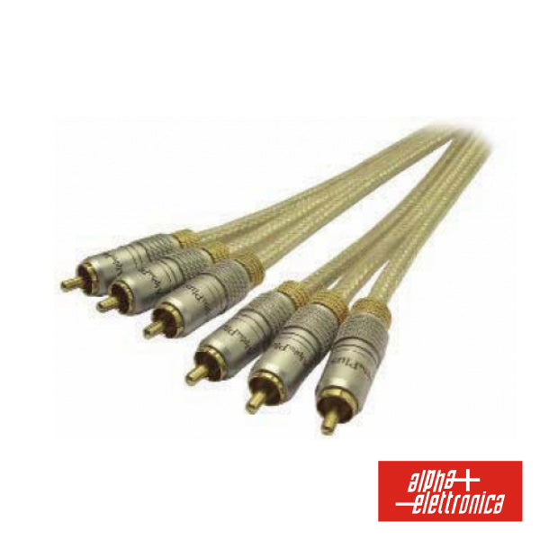 Cabo Profissional 3Rca Macho / 3Rca Macho Rgb 1.5M Blister - NOVEDUC Equipamento Laboratório e Formação Profissional