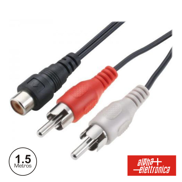Cabo Rca 2 Macho /1Rca Fêmea 1.5M - NOVEDUC Equipamento Laboratório e Formação Profissional