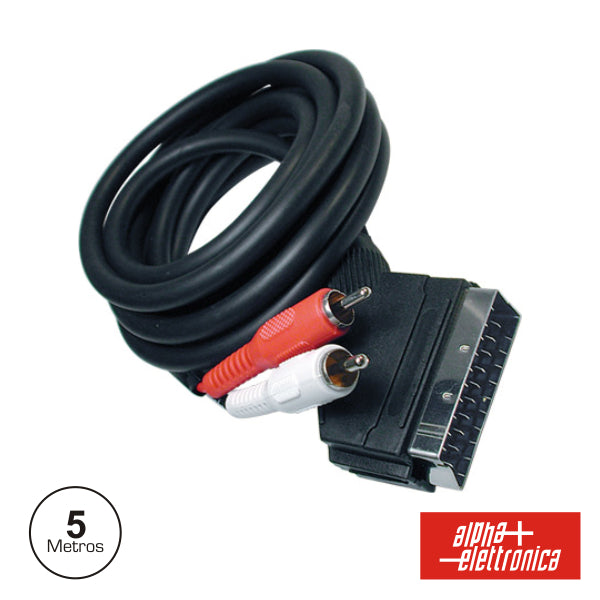 Cabo Scart Macho Vídeo / 2 Rca Macho 5M - NOVEDUC Equipamento Laboratório e Formação Profissional