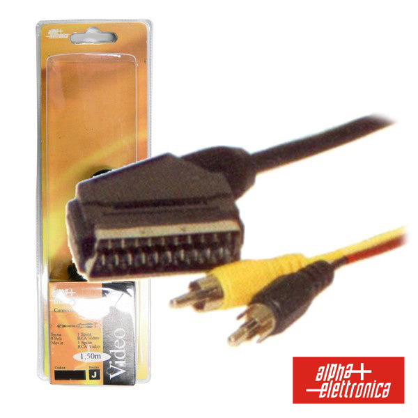 Cabo Scart Macho Vídeo / Rca Macho 1.5M Blister - NOVEDUC Equipamento Laboratório e Formação Profissional